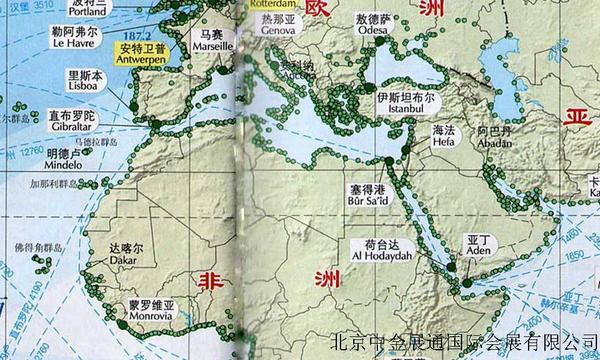 中东北非地区港口分布图